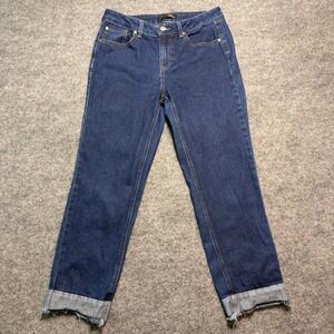 1822 DENIM Taylor Jeans Women's 8 Dark Wash Cuffed Raw Hem